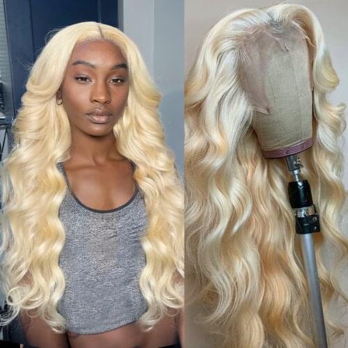 Luvin 613 Blonde Wig 13x4 Transparent Lace Frontal Wig Pre Plucked 28 30 Inch Brazilian Body Wave Wigs For Women