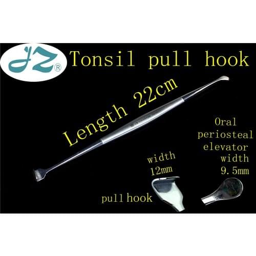 JZ medical surgical instrument Tonsil pull hook vocal cords Tissue retractor round Oral periosteal elevator teeth Denudation