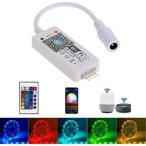 10 PCS DC12V Mini Wifi RGB/RGBW Led Controller + IR 24 Key Remote Controller for 5050 RGB / RGBW LED Strip