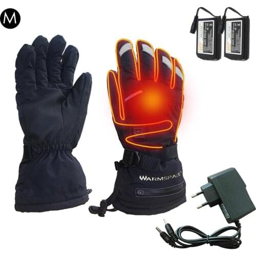 Motorcycle Electric Heated Gloves Temperature 5 Speed Adjustment With 3600mAh Batteries Hand Warmer Skiing Safety Warm Gloves