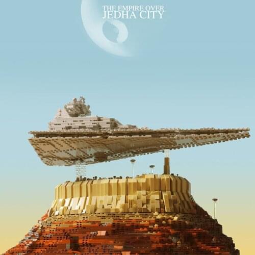 MOC The Empire Over Jedha Town Spaceship Building Blocks Kit Battle Naval Vessels Fighter Model Toys For Children Kid Xmas Gifts