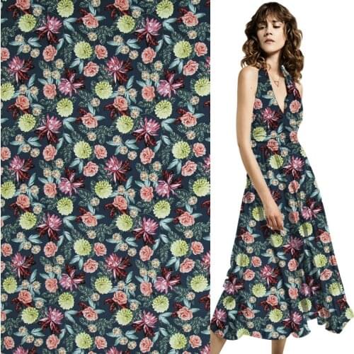 Soft rayon cotton fabric floral on green bottom print fit for nightdress,RCT009