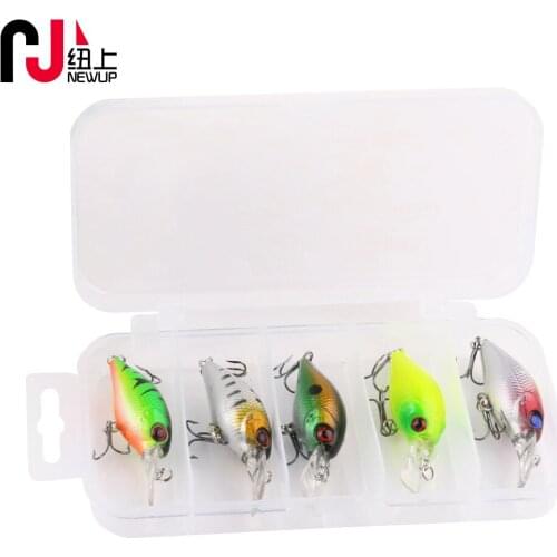 NEWUP 5pc 4.2g Fishing Lure Kit Minnow floating Jig Fishing Hook Lure Pesca Isca Crankbait Bait Set With Fishing Tackle Box