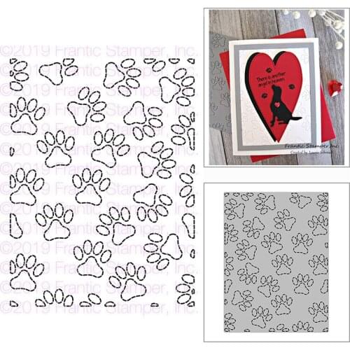 New Stitched Paw Print Background Craft Embossing Mold 2021 Metal Cutting Dies for DIY Decorative Scrapbooking Album Card Making