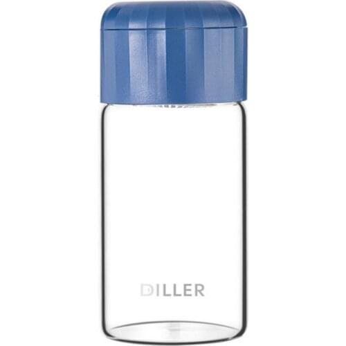 Portable Easy to Carry Smooth Cup Rim Glass Water Bottle With Lid for Office