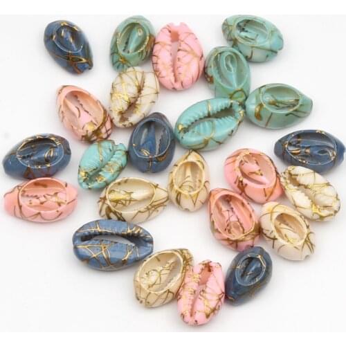 10pcs Gold Veins Cut Natural Sea Shells For Jewelry Making Diy Crafts Home Decoration Coquillage Shell Beach Decor 10-20mm