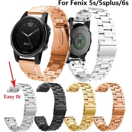 Stainless Steel Watch Band Quick Release Replacement Easy Fit Band Strap Wristband For Garmin Fenix 5s 6s Smart Watch Bracelet