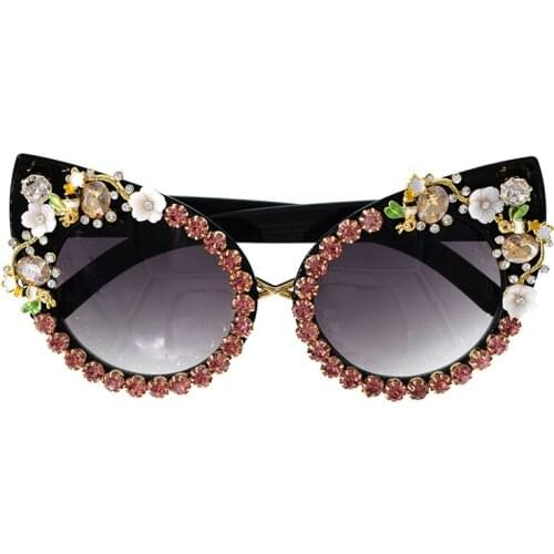 Luxury Fashion Sunglasses Women Luxury Brand glasses Jewelry Decoration Cat Eyes Sunglass Vintage Shades Eyewear Women Gifts