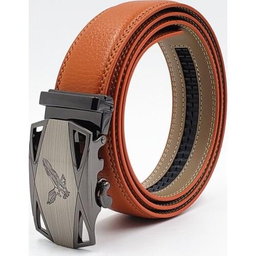 Luxury Eagle Metal Automatic Buckle Waist Belt Fashion Designer Belts Mens High Quality Cow Genuine Leather Strap for Jeans