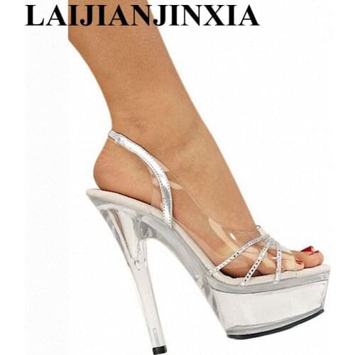 LAIJIANJINXIA Sexy 15 CM High-Heeled Sandals Nightclub Dance Shoes Pole Dancing Shoes Model High Heels Fashion Shoes