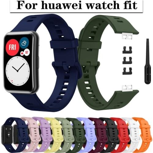 Silicone Band For Huawei Watch FIT Strap With Tool Watchband Wristband Replace Bracelet Smartwatch Accessories Soft Correa