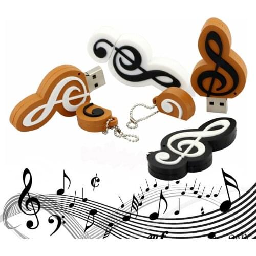 32GB usb flash drive Silicone Musical Note 64GB 128GB 256 4 16 8 gb pen drive Music Instruments Gift Cle USB Key memory pendrive