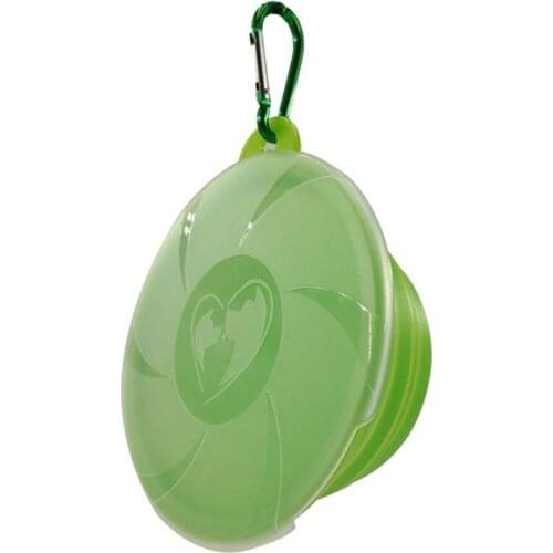 T84E 2pcs Silicone Pet Collapsible Folding Bowl with Lid Portable Dog Cat Water Bowls for Walks Camping Travel