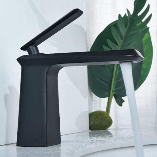 Basin vanity sink faucet single fist mixer bathroom deck mounted hot water tap and cold style short bench