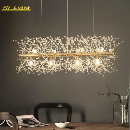 Modern Luxury Crystal Ceiling Chandeliers Lamp Nordic Snowflake LED Chandelier Lighting Living Room Dinning Room Home Decor Lamp