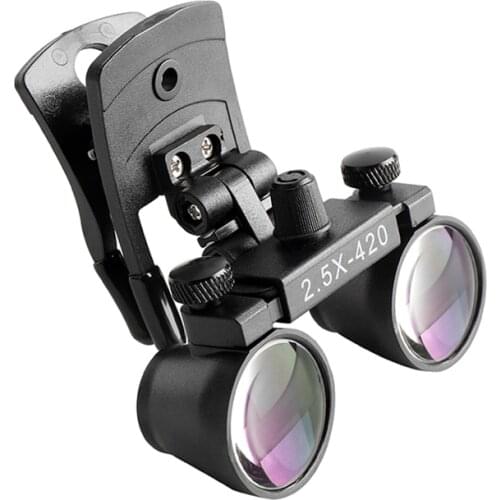 2.5X420mm Dental Clip on Loupe surgical Magnifier Medical binocular Loupes 2.5XR small lens cone with light weight Optic glasses