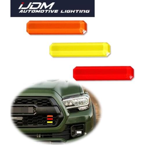 JDM Tri-color 3 Grille Badge EMBLEM Fits For Toyota Tacoma 4Runner Tundra Stickers Decals Car Styling Auto Car Accessories