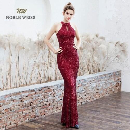 Evening Dresses Long Halter Black Prom Dress Sequin Women Dress Evening Party Mermaid Dress