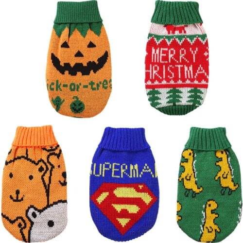 Winter Puppy Kitten Clothes Cartoon Dog Sweater for Small Dogs Cats Chihuahua Sphynx Christmas Halloween Pet Pullovers Clothing