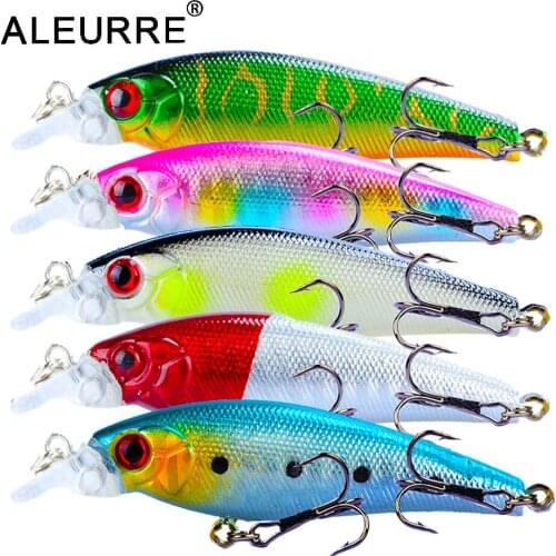 1pcs Rattling minnow bait 7cm/6.5g Floating wobbler Hard crankbait Topwater lure 3D Eyes Leurre peche Plastic Isca artificial