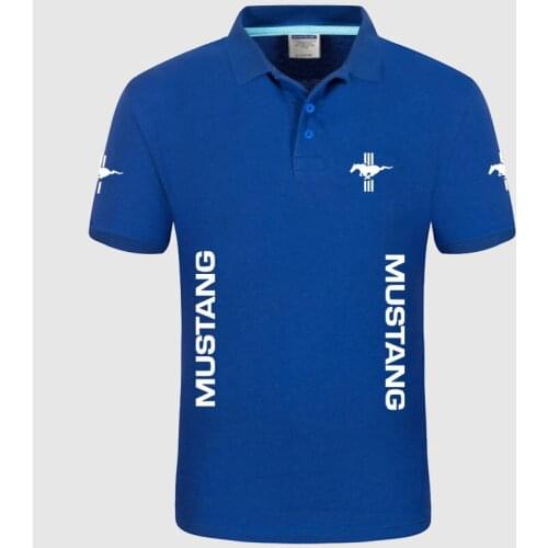 2021 Summer High quality brand Mustang logo polo short sleeve shirt Fashion casual Solid Polo Shirt unisex shirts