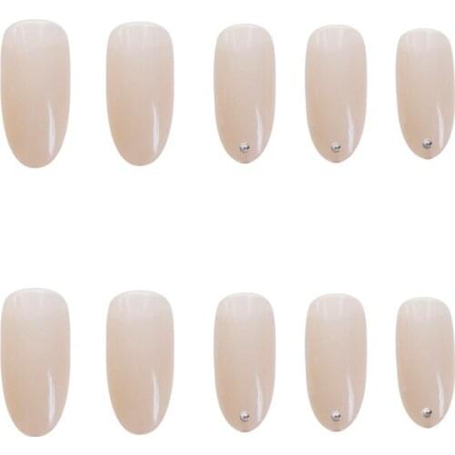24pcs Mini Diamond Wear Long Paragraph Fashion Manicure Patch False Nails Save Time Wearable Nail Patch SANA889
