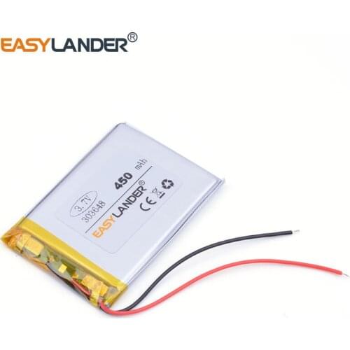 3.7V 450mAH 303648 li polymer lithium ion Li-ion battery for DVR GPS mp3 mp4 cell phone speaker Bluetooth Headset Game player