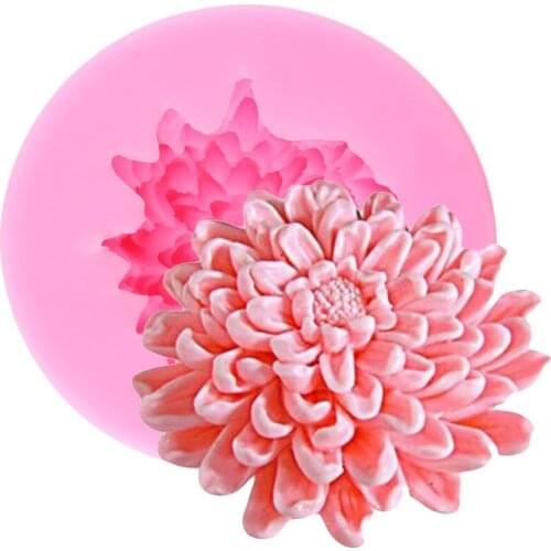 3D Chrysanthemum Flower Craft Soap Silicone Mold Candy Chocolate Fondant Molds Candle Clay Resin Moulds Cake Decorating Tools
