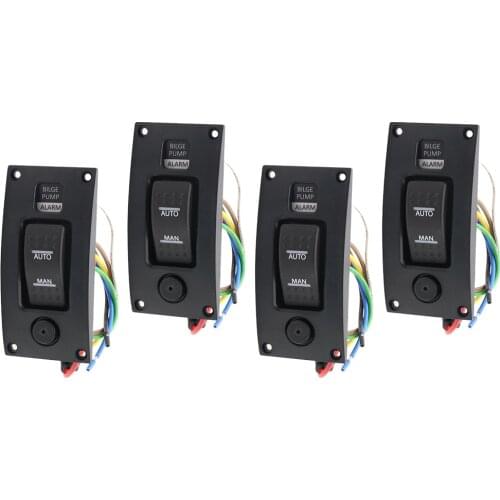 4xMarine Boat Bilge Pump Switch Panel Deck Cleaning Control Panel with Alarm