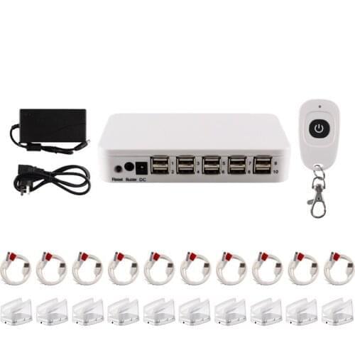 5 Set/Lot) 10 USB HUB EAS System Remote Control Anti Theft Alarm Device for Mobile Phone