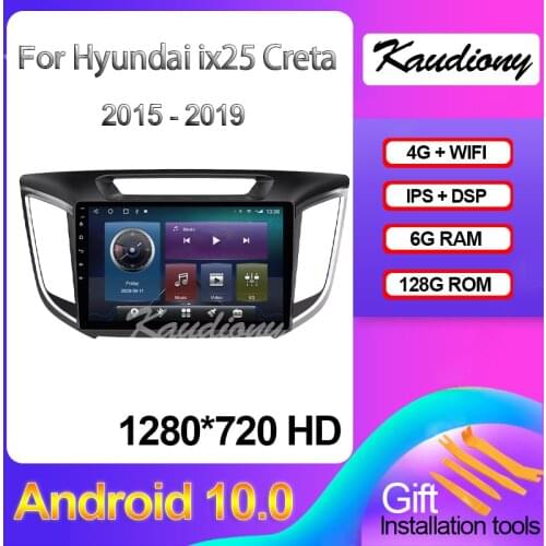 Kaudiony 10.1" Android 10.0 For Hyundai ix25 Creta Car DVD Multimedia Player Auto Radio GPS Navigation Stereo DSP 4G 2015 - 2019