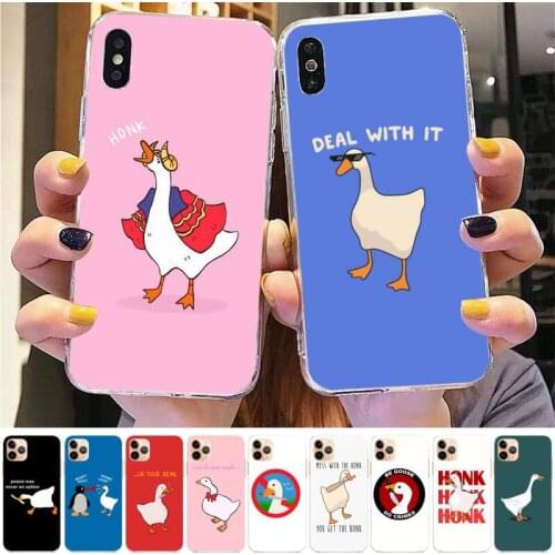 TOPLBPCS Untitled Goose Game Interesting Duck Game Phone Case for iPhone 8 7 6 6S Plus X 5S SE 2020 XR 11 12mini pro XS MAX