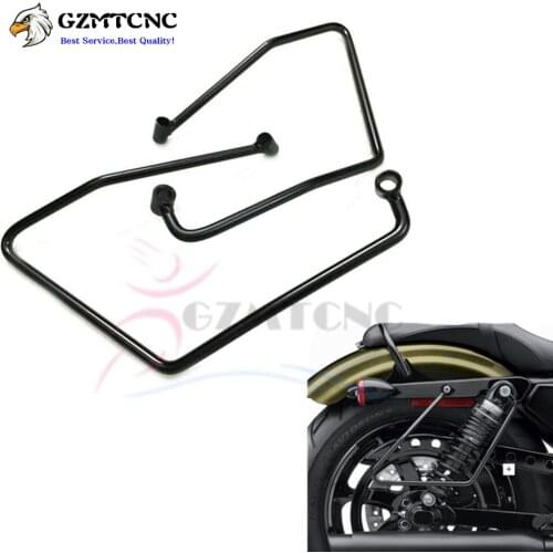 Black Motorcycle Saddlebag Support Luggage Brackets Case for Harley Sportster XL883 XL1200 2000-2018-2021 Side Trunk Bag Holder