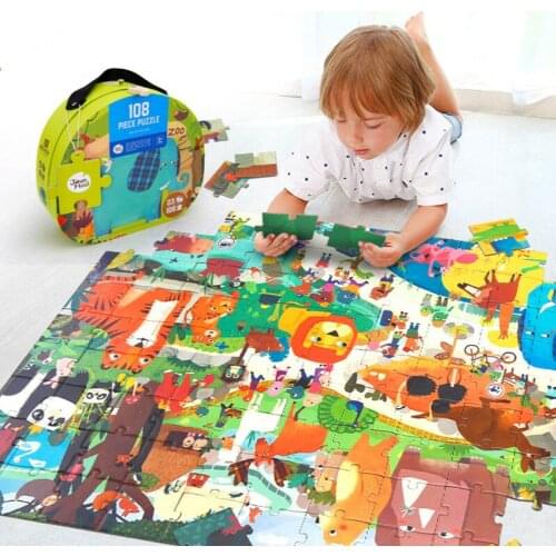 Meile Childhood 108 Pieces Of Big Puzzle Childrens Early Education Puzzle DIY Toy Gift Box Baby Enlightenment Cognition Toy