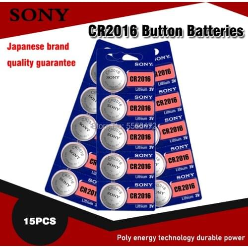15pcs SONY CR2016 Button Batteries 3V CR 2016 LM2016 BR2016 DL2016 Cell Coin Lithium Battery For Watch Electronic Toy Remote