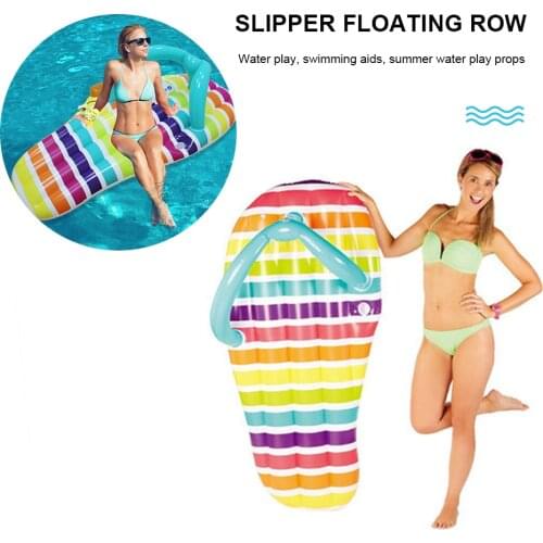 Summer Inflatable Foldable Floating Row Swimming Pool Air Mattresses Beach Water Sports Slippers Cushion Swimming Accessories