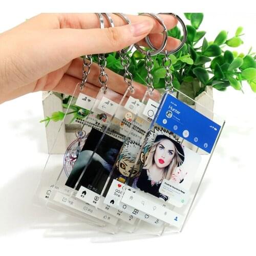 VOGRACE mode goedkope custom cartoon anime acryl ins card printing plastic clear transparante sleutelhanger met uw eigen ontwerp
