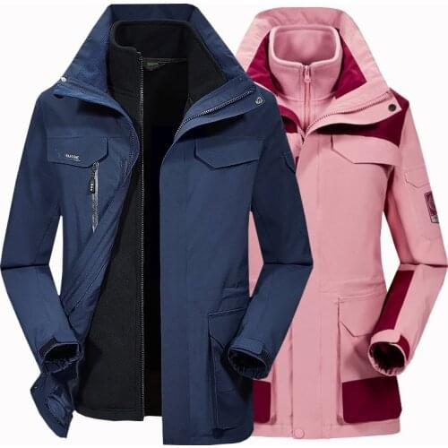 Autumn and winter mens and womens outdoor jackets detachable two-piece suit couple fleece climbing ski suit