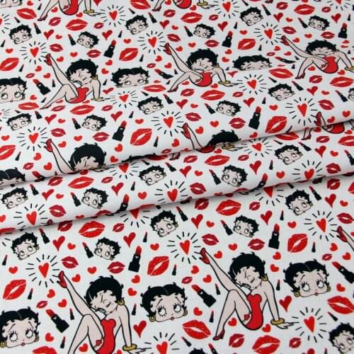 Half Meter Cartoon Valentines Day 100% Cotton Fabric Sewing Quilting Fabrics for Patchwork Needlework DIY Handmade Accessories