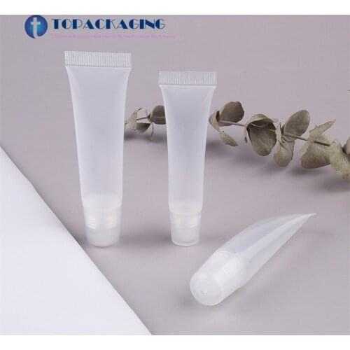 100PCs*8/10/15ML Empty Lipstick Tube Lip Balm Soft Hose Bottle Makeup Squeezable Packing Clear Plastic Lip Gloss Container