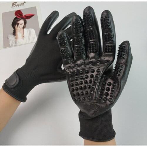 Pet dogs and cats lu hair comb hair grooming massage bath clean finger gloves can customize LOGO from stock