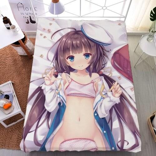 September update Anime Ryuoh no Oshigoto! sexy girl Ai Hinatsuru bed milk fiber sheet & flannel blanket summer quilt 150x200cm