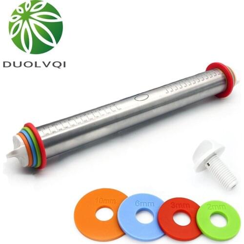 Length Adjustable Rolling Pin Stainless Steel Fondant 43cm Rolling Pin Cake Roller Dough Rolling Pin Bakeware Tools