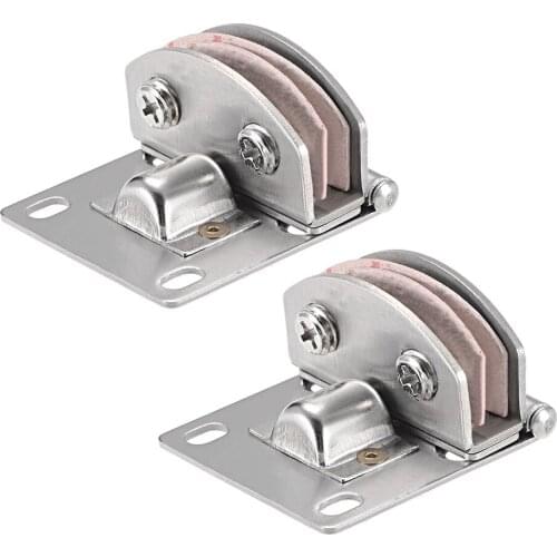 Uxcell Glass Hinge Cupboard Showcase Cabinet Door Hinge Glass Clamp ,Stainless Steel , for 5-8mm Thickness 2Pcs