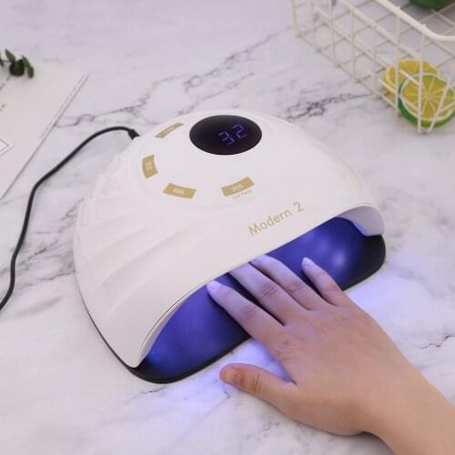 120W Modern 2 Nail Dryer LED UV Lamp Nail Gel Fast Drying 10/30/60/99s Timer Nail Manicure Dual Source Light Smart Sensor New