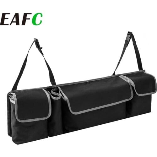 Universal Car Rear Seat Hanging Storage Bag Black Waterproof Storage High Capacity Pocket Shape Seat Back Organizers Trunk