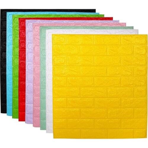 70cm*77cm 3D Foam Waterproof Brick Wall Stickers Tile Self-Adhesive DIY Wallpaper Panels White Stickers Room Home Decoration