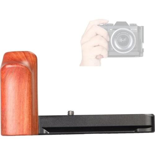 WEPOTO Fujifilm X-T10 X-T20 X-T30 Hand Grip Metal Red Danish Wood WR-XT30