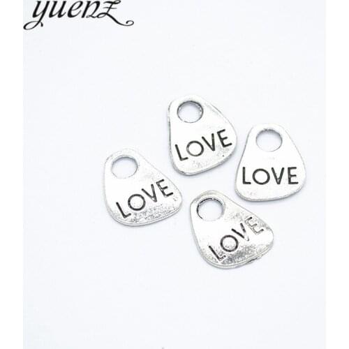 YuenZ 20pcs Letter LOVE Metal Antique Silver color Charm Fit Necklace Pendant Jewelry making 14*12mm S229