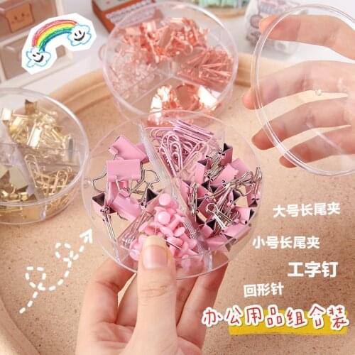 72pcs Lovely Rose Gold Paperclip Binding Office Accessories Paper Clips Papeleria Clip School Supplies Stationery